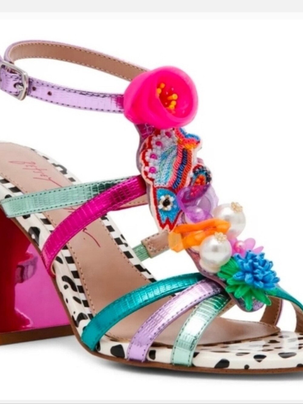 👉✨️Betsey Johnson Pink Multi AZALLIA Embellished Heels Size 8.5